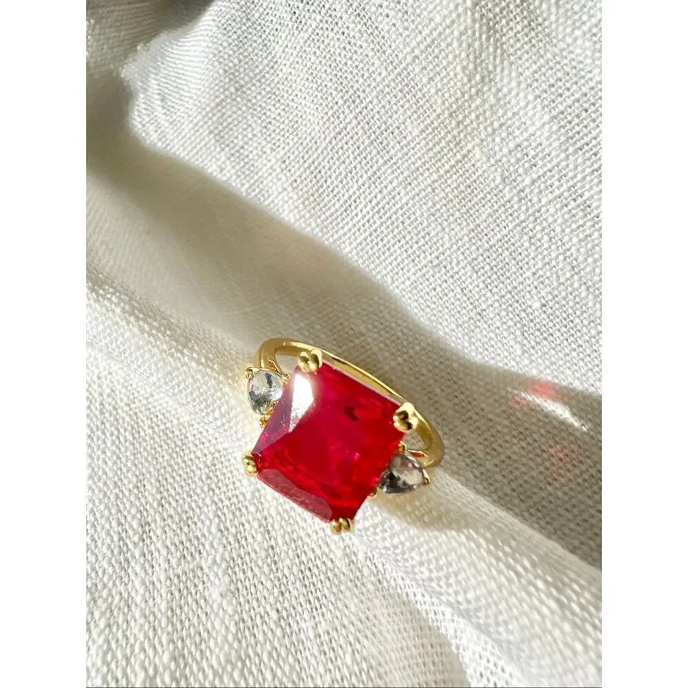 Cherry red cocktail ring